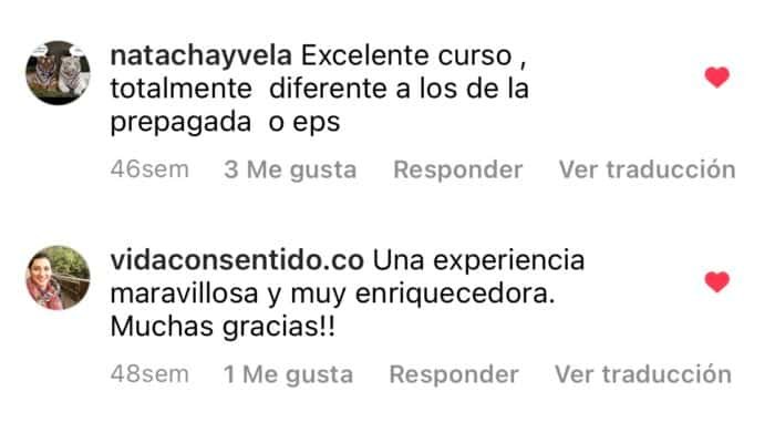 comentario destaca calidad curso